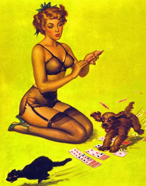 Playing For Fun - Solitaire Pin-Up