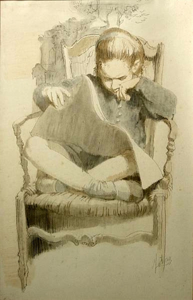Girl Sitting And Reading