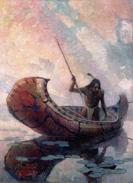 Ojibway Indian Spearing The Maskenozha
