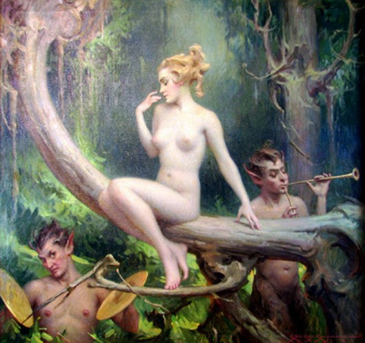 Forest Nymph Visited By Satyrs