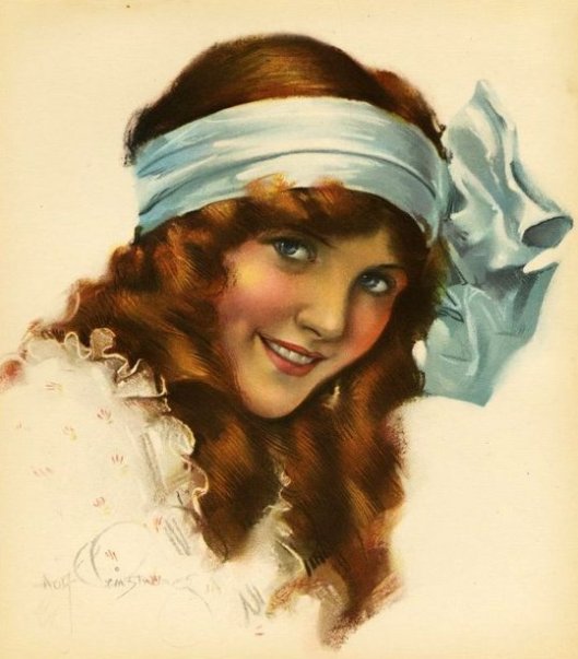 American Beauty - Red Head Blue Eyes Victorian Girl