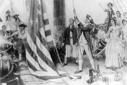 John Paul Jones Unfurling The Flag On The Ranger
