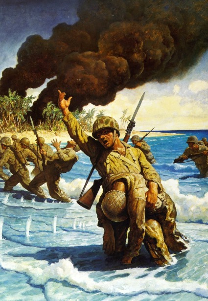 Marines Landing On Beach, 1944