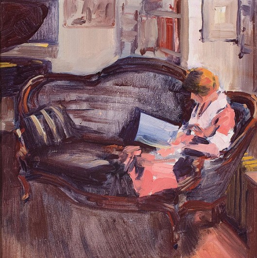 Woman On Sofa Reading
